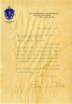 President Calvin Coolidge Typed Signed Letter TLS (1920)